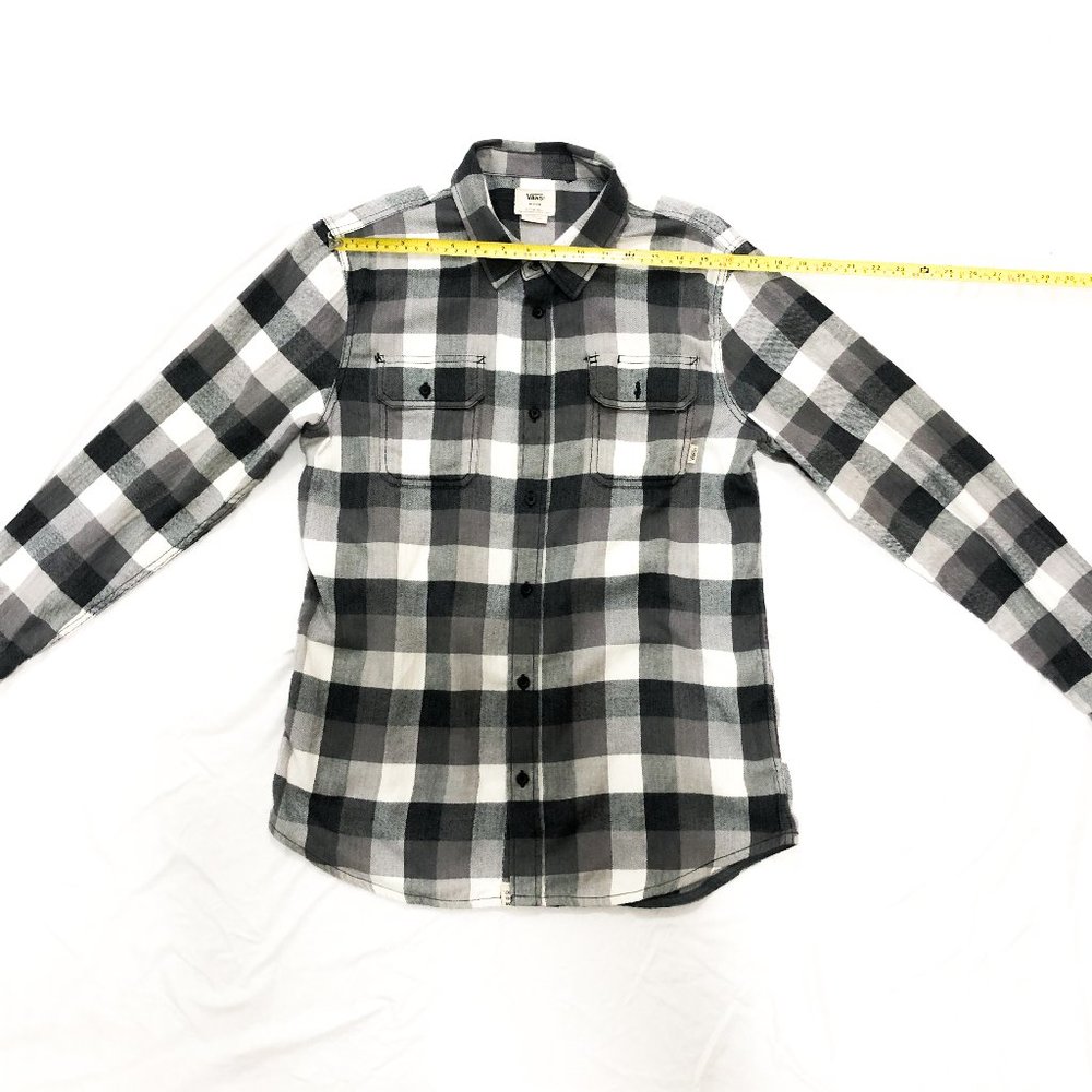 Vans gray plaid checkered button down size medium